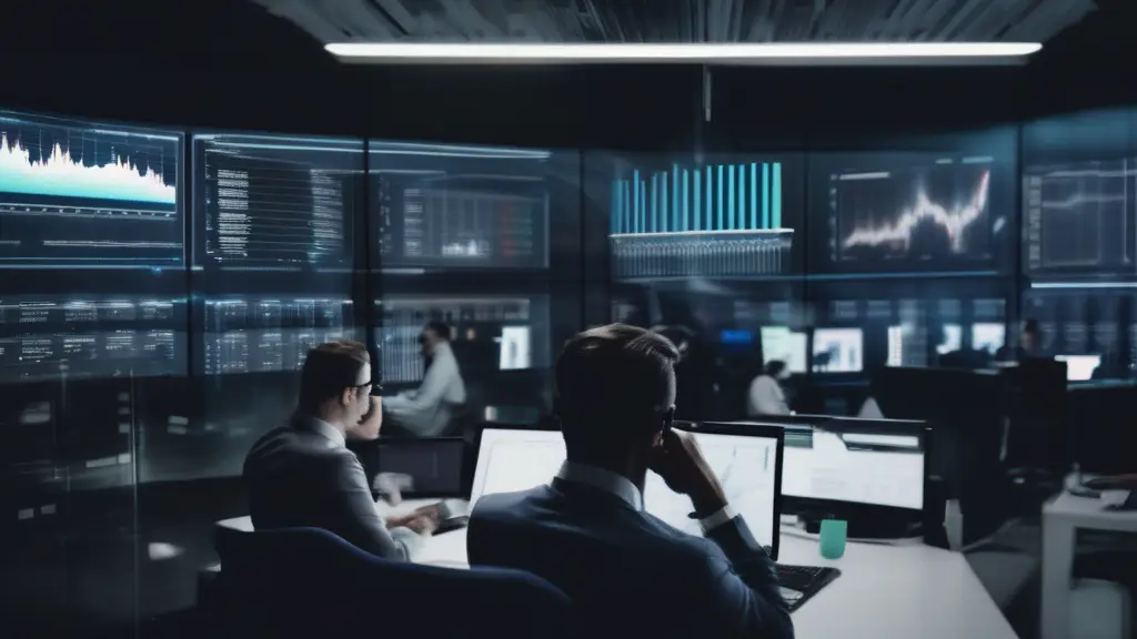 Traders analyzing financial charts in a prop trading company