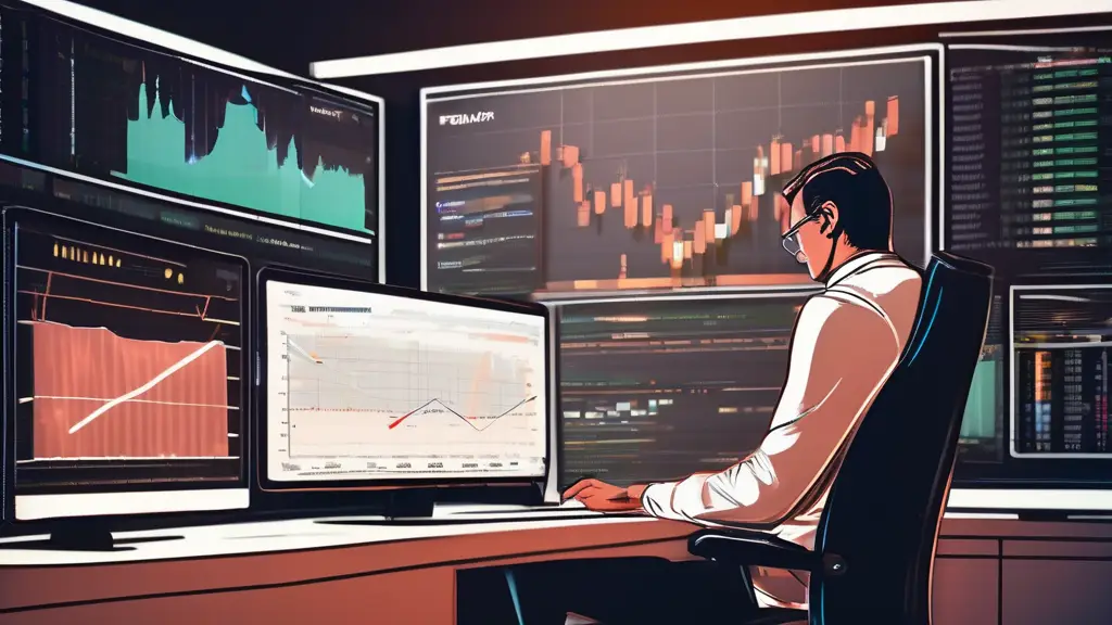 Trader analyzing charts with a checklist for a trading challenge.