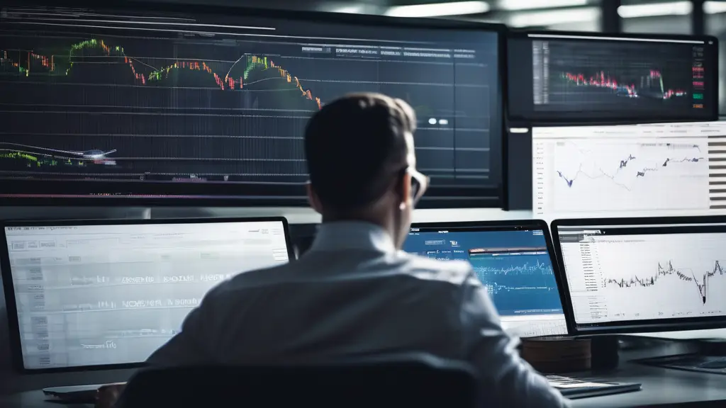 Trader analyzing financial charts with a checklist.