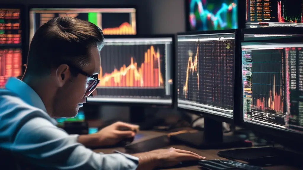 Trader analyzing charts with OFP Funding.