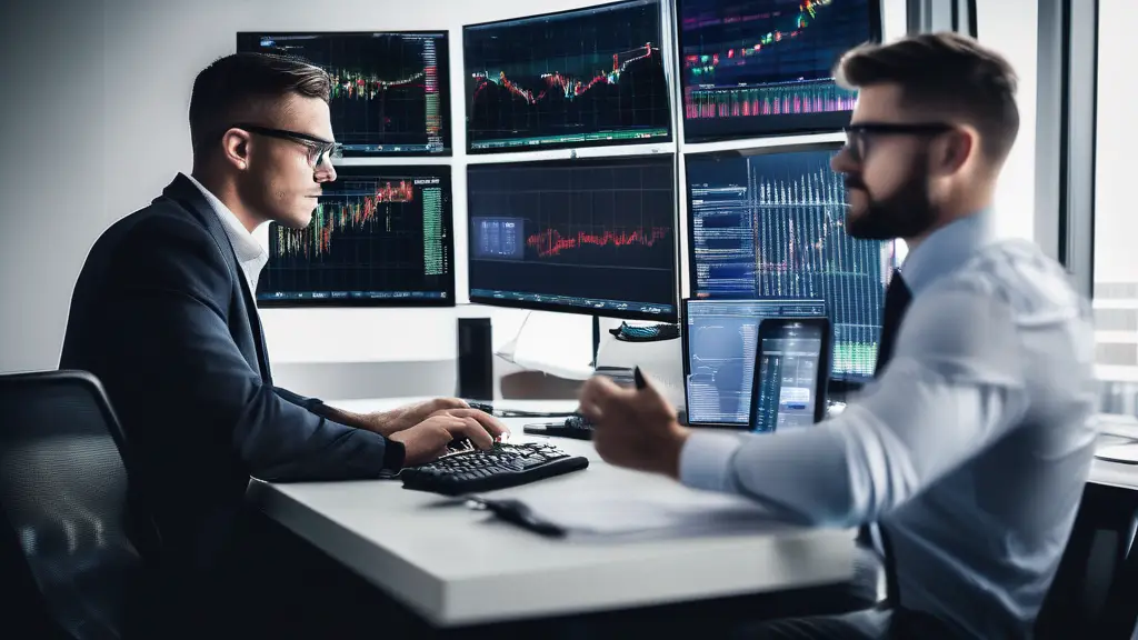 Trader analyzing forex charts in an office