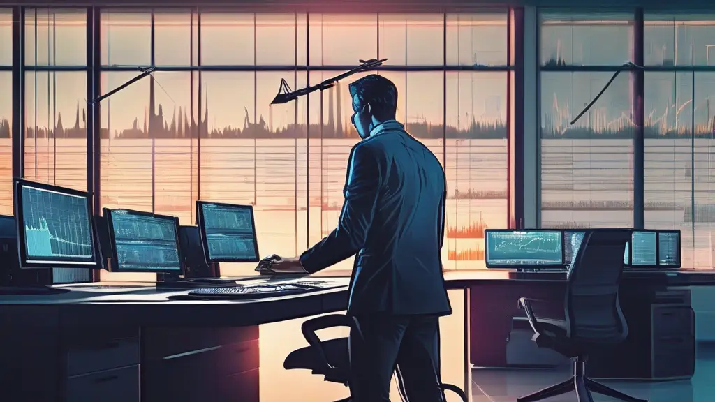 Trader analyzing charts in a modern office