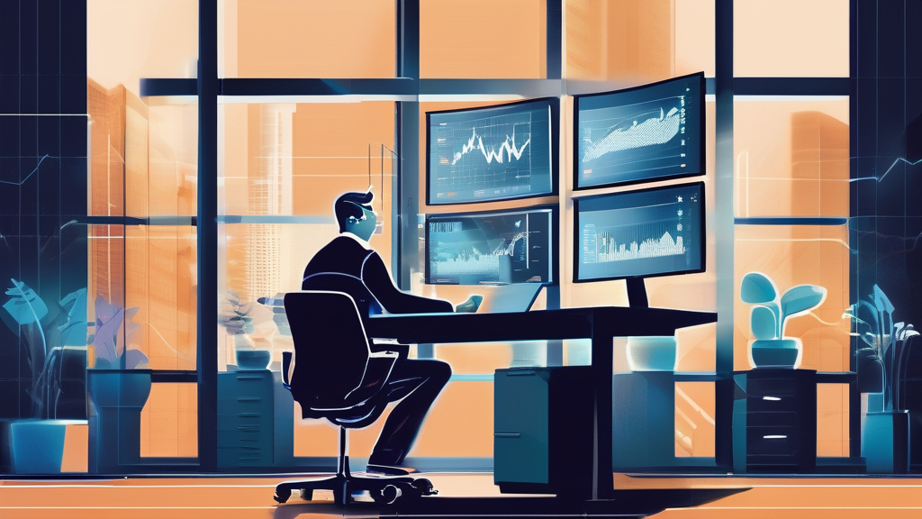 Trader reviewing charts and funded trading evaluation metrics for a prop trading firm